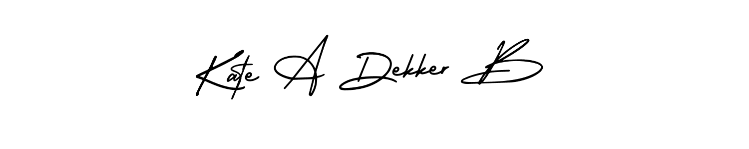 How to make Kate A Dekker B signature? AmerikaSignatureDemo-Regular is a professional autograph style. Create handwritten signature for Kate A Dekker B name. Kate A Dekker B signature style 3 images and pictures png