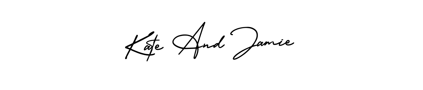 This is the best signature style for the Kate And Jamie name. Also you like these signature font (AmerikaSignatureDemo-Regular). Mix name signature. Kate And Jamie signature style 3 images and pictures png
