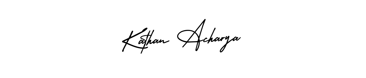 How to Draw Kathan Acharya signature style? AmerikaSignatureDemo-Regular is a latest design signature styles for name Kathan Acharya. Kathan Acharya signature style 3 images and pictures png