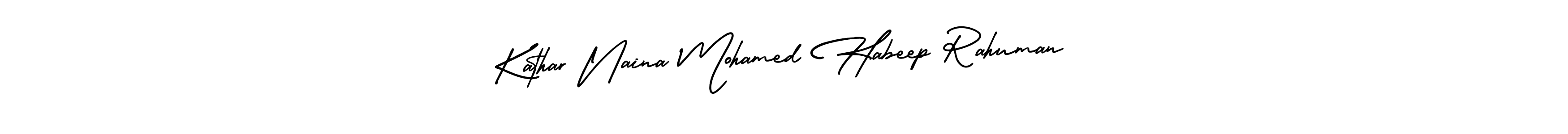 Make a beautiful signature design for name Kathar Naina Mohamed Habeep Rahuman. With this signature (AmerikaSignatureDemo-Regular) style, you can create a handwritten signature for free. Kathar Naina Mohamed Habeep Rahuman signature style 3 images and pictures png