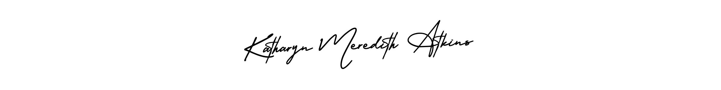 You should practise on your own different ways (AmerikaSignatureDemo-Regular) to write your name (Katharyn Meredith Atkins) in signature. don't let someone else do it for you. Katharyn Meredith Atkins signature style 3 images and pictures png
