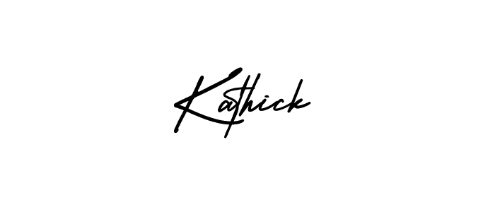 It looks lik you need a new signature style for name Kathick. Design unique handwritten (AmerikaSignatureDemo-Regular) signature with our free signature maker in just a few clicks. Kathick signature style 3 images and pictures png