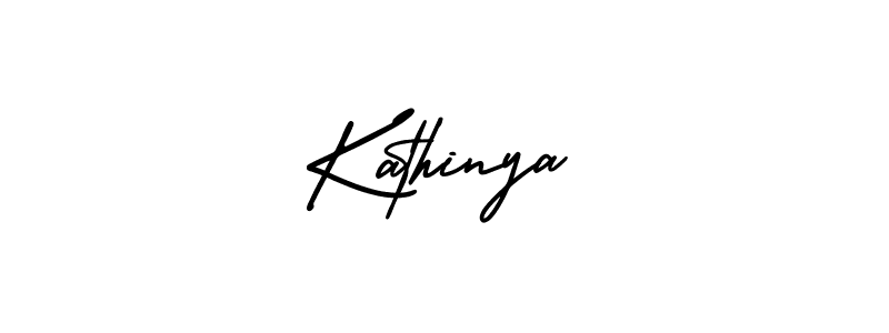 You should practise on your own different ways (AmerikaSignatureDemo-Regular) to write your name (Kathinya) in signature. don't let someone else do it for you. Kathinya signature style 3 images and pictures png
