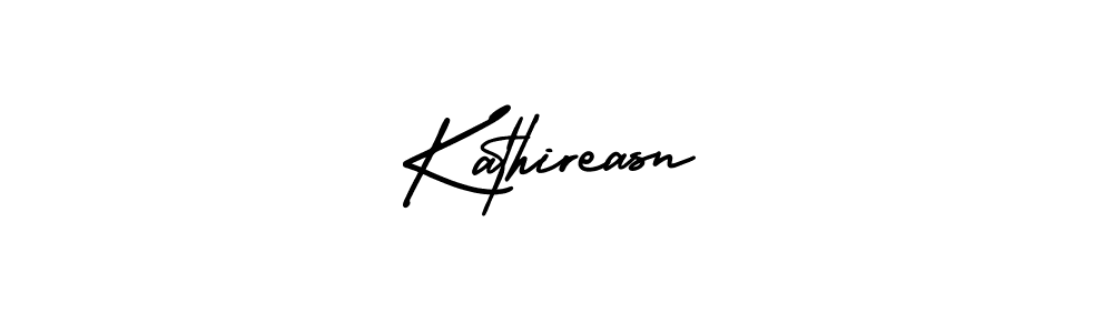 It looks lik you need a new signature style for name Kathireasn. Design unique handwritten (AmerikaSignatureDemo-Regular) signature with our free signature maker in just a few clicks. Kathireasn signature style 3 images and pictures png