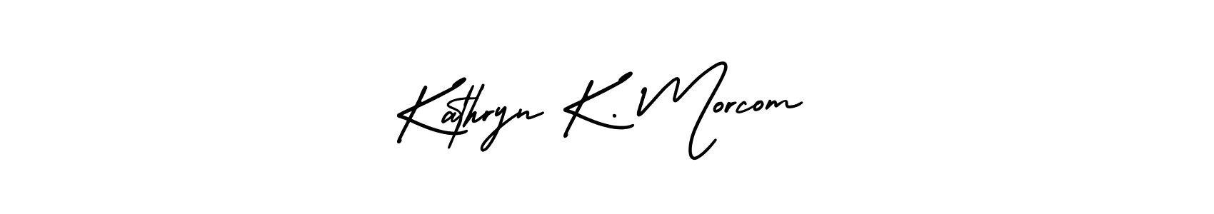 Kathryn K. Morcom stylish signature style. Best Handwritten Sign (AmerikaSignatureDemo-Regular) for my name. Handwritten Signature Collection Ideas for my name Kathryn K. Morcom. Kathryn K. Morcom signature style 3 images and pictures png