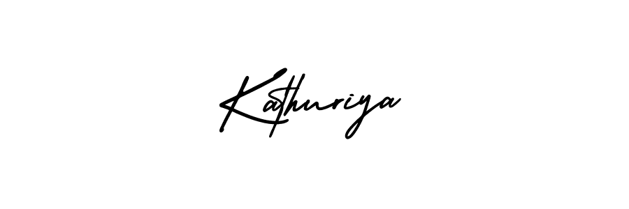 You should practise on your own different ways (AmerikaSignatureDemo-Regular) to write your name (Kathuriya) in signature. don't let someone else do it for you. Kathuriya signature style 3 images and pictures png