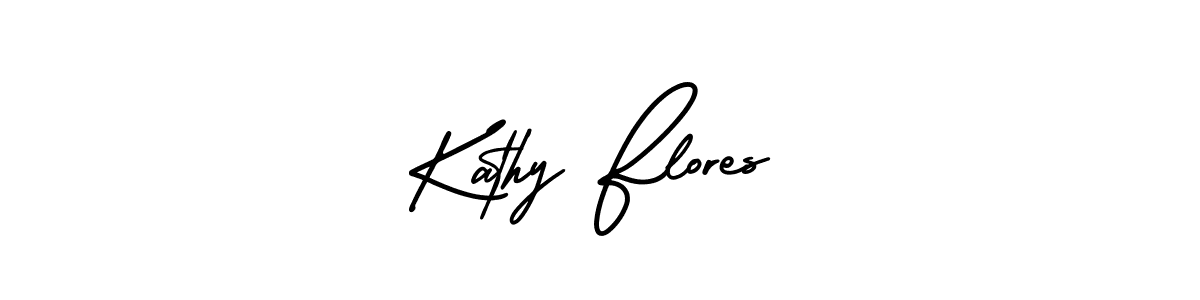 Kathy Flores stylish signature style. Best Handwritten Sign (AmerikaSignatureDemo-Regular) for my name. Handwritten Signature Collection Ideas for my name Kathy Flores. Kathy Flores signature style 3 images and pictures png