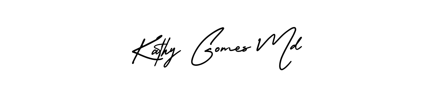 This is the best signature style for the Kathy Gomes Md name. Also you like these signature font (AmerikaSignatureDemo-Regular). Mix name signature. Kathy Gomes Md signature style 3 images and pictures png