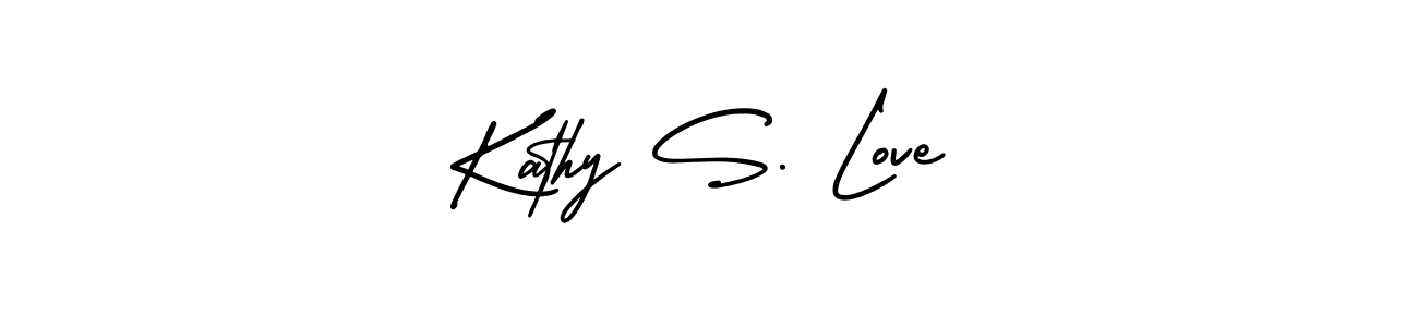 Use a signature maker to create a handwritten signature online. With this signature software, you can design (AmerikaSignatureDemo-Regular) your own signature for name Kathy S. Love. Kathy S. Love signature style 3 images and pictures png