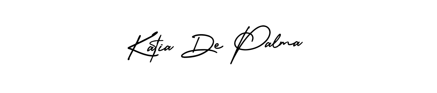 You should practise on your own different ways (AmerikaSignatureDemo-Regular) to write your name (Katia De Palma) in signature. don't let someone else do it for you. Katia De Palma signature style 3 images and pictures png