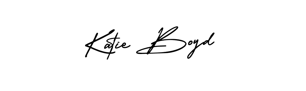 You should practise on your own different ways (AmerikaSignatureDemo-Regular) to write your name (Katie Boyd) in signature. don't let someone else do it for you. Katie Boyd signature style 3 images and pictures png