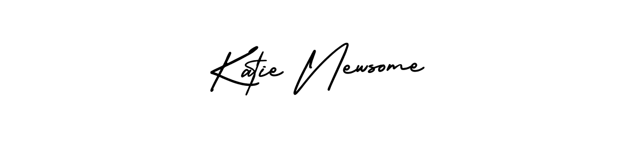 You should practise on your own different ways (AmerikaSignatureDemo-Regular) to write your name (Katie Newsome) in signature. don't let someone else do it for you. Katie Newsome signature style 3 images and pictures png