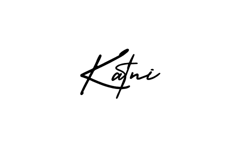 You should practise on your own different ways (AmerikaSignatureDemo-Regular) to write your name (Katni) in signature. don't let someone else do it for you. Katni signature style 3 images and pictures png