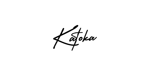 Katoka stylish signature style. Best Handwritten Sign (AmerikaSignatureDemo-Regular) for my name. Handwritten Signature Collection Ideas for my name Katoka. Katoka signature style 3 images and pictures png