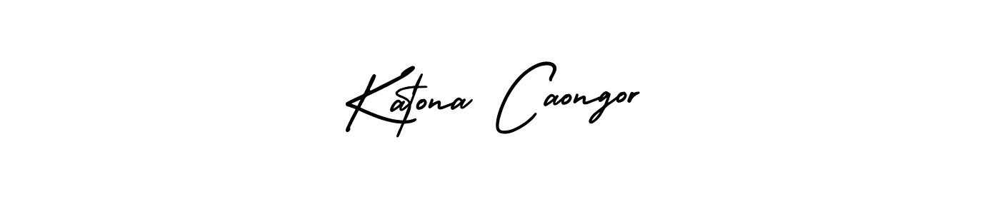 The best way (AmerikaSignatureDemo-Regular) to make a short signature is to pick only two or three words in your name. The name Katona Caongor include a total of six letters. For converting this name. Katona Caongor signature style 3 images and pictures png