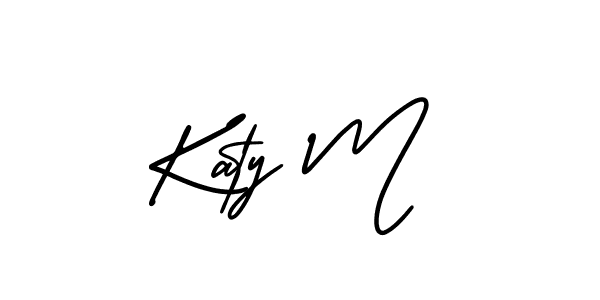This is the best signature style for the Katy M name. Also you like these signature font (AmerikaSignatureDemo-Regular). Mix name signature. Katy M signature style 3 images and pictures png