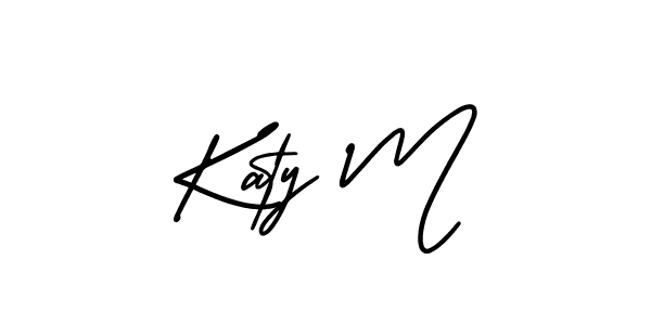 This is the best signature style for the Katy M name. Also you like these signature font (AmerikaSignatureDemo-Regular). Mix name signature. Katy M signature style 3 images and pictures png