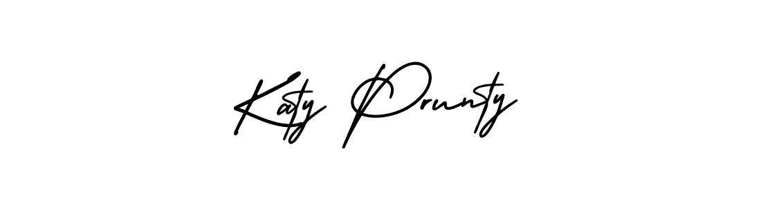 The best way (AmerikaSignatureDemo-Regular) to make a short signature is to pick only two or three words in your name. The name Katy Prunty include a total of six letters. For converting this name. Katy Prunty signature style 3 images and pictures png