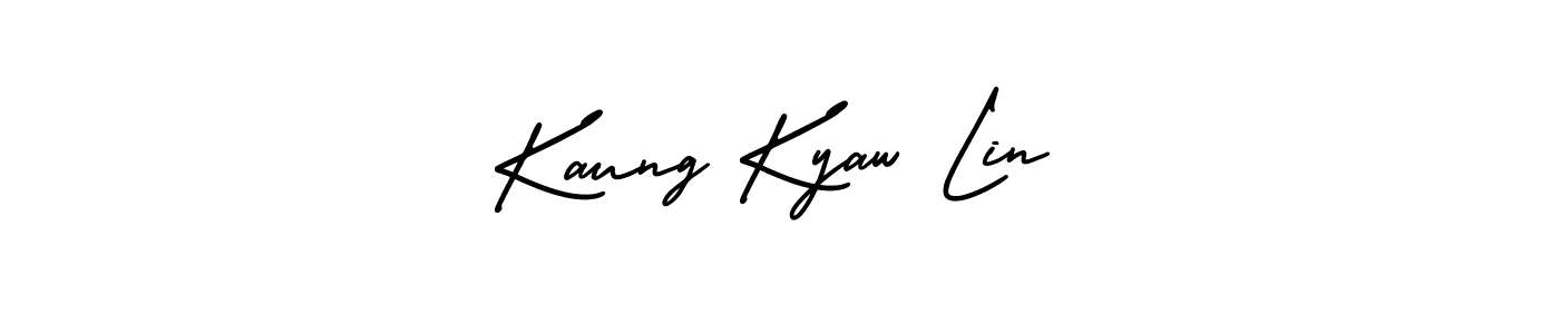 Also You can easily find your signature by using the search form. We will create Kaung Kyaw Lin name handwritten signature images for you free of cost using AmerikaSignatureDemo-Regular sign style. Kaung Kyaw Lin signature style 3 images and pictures png