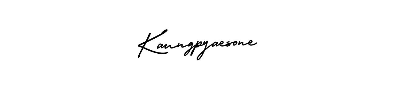 Use a signature maker to create a handwritten signature online. With this signature software, you can design (AmerikaSignatureDemo-Regular) your own signature for name Kaungpyaesone. Kaungpyaesone signature style 3 images and pictures png