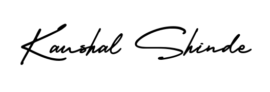 A classic penmanship look for Kaushal Shinde. The AmerikaSignatureDemo-Regular font brings timeless elegance and confidence to every signed document. Kaushal Shinde signature style 3 images and pictures png
