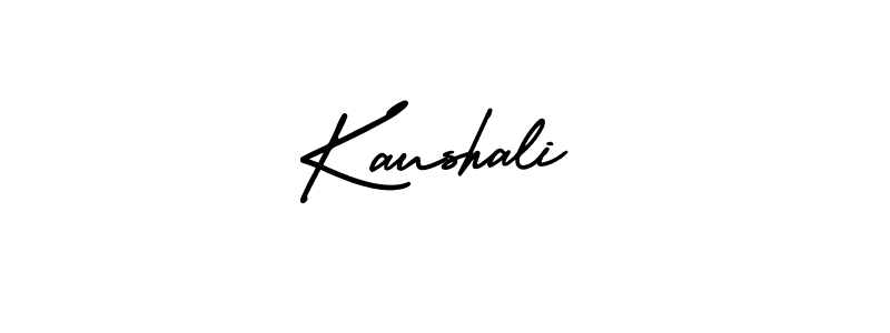 You should practise on your own different ways (AmerikaSignatureDemo-Regular) to write your name (Kaushali) in signature. don't let someone else do it for you. Kaushali signature style 3 images and pictures png