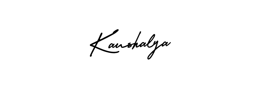 You should practise on your own different ways (AmerikaSignatureDemo-Regular) to write your name (Kaushalya) in signature. don't let someone else do it for you. Kaushalya signature style 3 images and pictures png