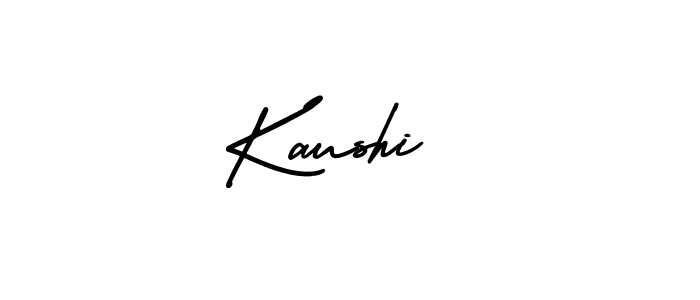 The best way (AmerikaSignatureDemo-Regular) to make a short signature is to pick only two or three words in your name. The name Kaushi  include a total of six letters. For converting this name. Kaushi  signature style 3 images and pictures png