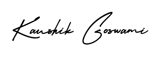 Create your official email sign-off with Kaushik Goswami name in AmerikaSignatureDemo-Regular style. Crisp, clean, and perfectly legible across all screens. Kaushik Goswami signature style 3 images and pictures png