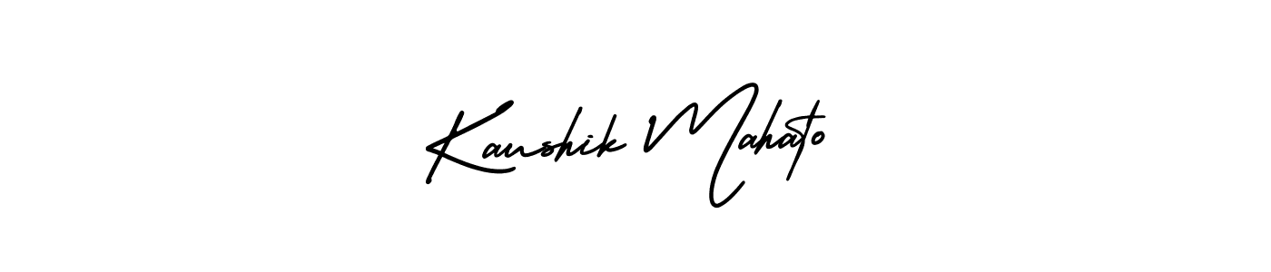 This is the best signature style for the Kaushik Mahato name. Also you like these signature font (AmerikaSignatureDemo-Regular). Mix name signature. Kaushik Mahato signature style 3 images and pictures png