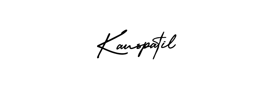 You should practise on your own different ways (AmerikaSignatureDemo-Regular) to write your name (Kauspatil) in signature. don't let someone else do it for you. Kauspatil signature style 3 images and pictures png