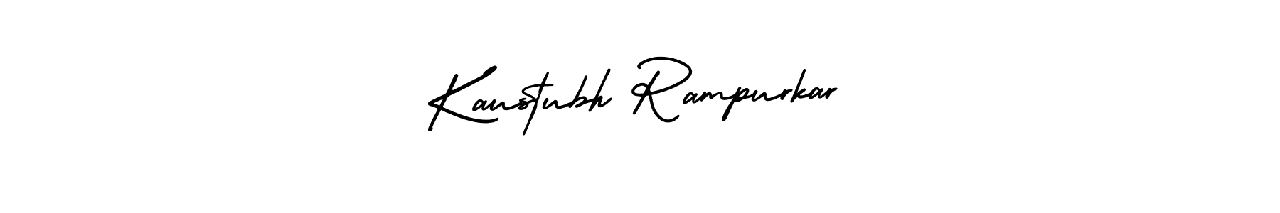 This is the best signature style for the Kaustubh Rampurkar name. Also you like these signature font (AmerikaSignatureDemo-Regular). Mix name signature. Kaustubh Rampurkar signature style 3 images and pictures png