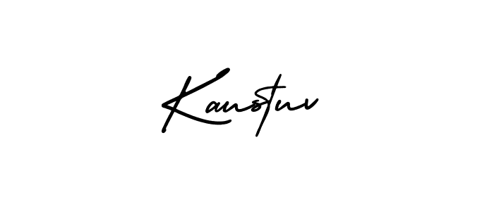 You should practise on your own different ways (AmerikaSignatureDemo-Regular) to write your name (Kaustuv) in signature. don't let someone else do it for you. Kaustuv signature style 3 images and pictures png