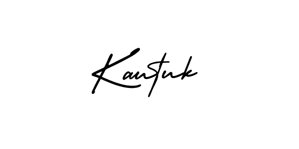 Kautuk stylish signature style. Best Handwritten Sign (AmerikaSignatureDemo-Regular) for my name. Handwritten Signature Collection Ideas for my name Kautuk. Kautuk signature style 3 images and pictures png