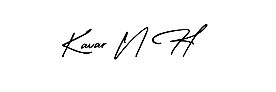 Use a signature maker to create a handwritten signature online. With this signature software, you can design (AmerikaSignatureDemo-Regular) your own signature for name Kavar N H. Kavar N H signature style 3 images and pictures png