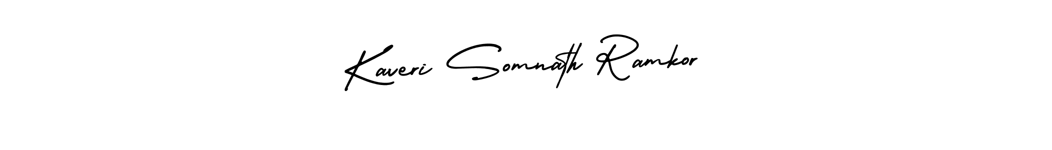 Kaveri Somnath Ramkor stylish signature style. Best Handwritten Sign (AmerikaSignatureDemo-Regular) for my name. Handwritten Signature Collection Ideas for my name Kaveri Somnath Ramkor. Kaveri Somnath Ramkor signature style 3 images and pictures png