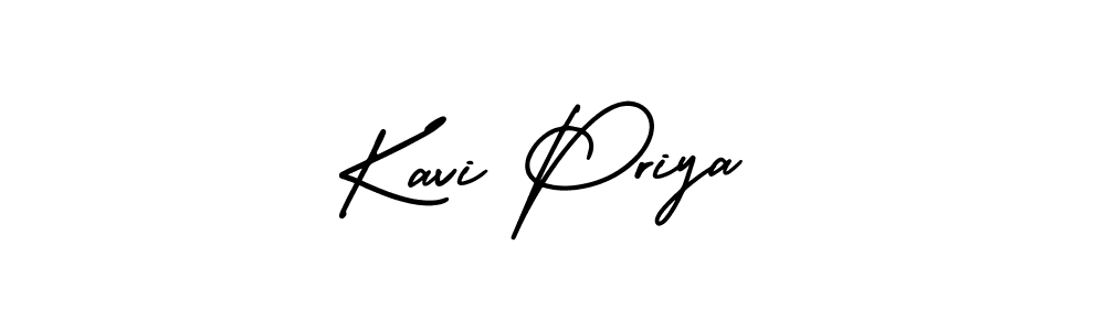 The best way (AmerikaSignatureDemo-Regular) to make a short signature is to pick only two or three words in your name. The name Kavi Priya include a total of six letters. For converting this name. Kavi Priya signature style 3 images and pictures png