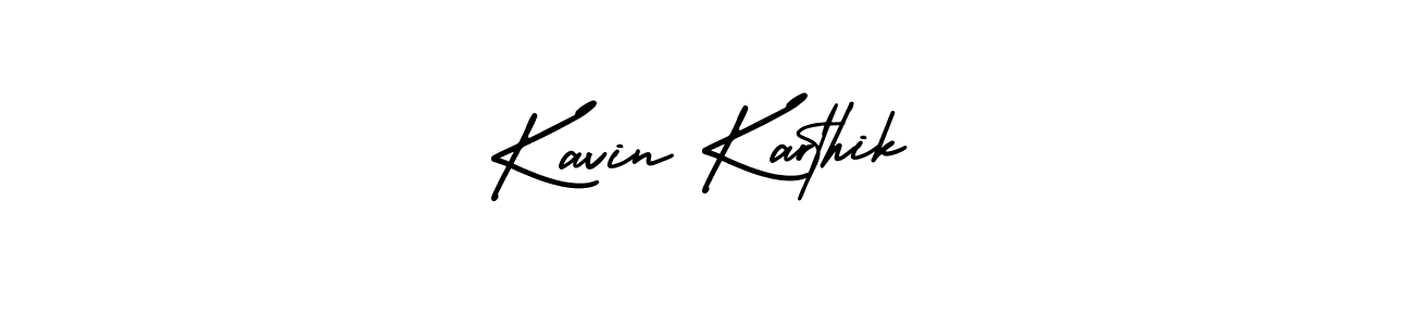 The best way (AmerikaSignatureDemo-Regular) to make a short signature is to pick only two or three words in your name. The name Kavin Karthik include a total of six letters. For converting this name. Kavin Karthik signature style 3 images and pictures png