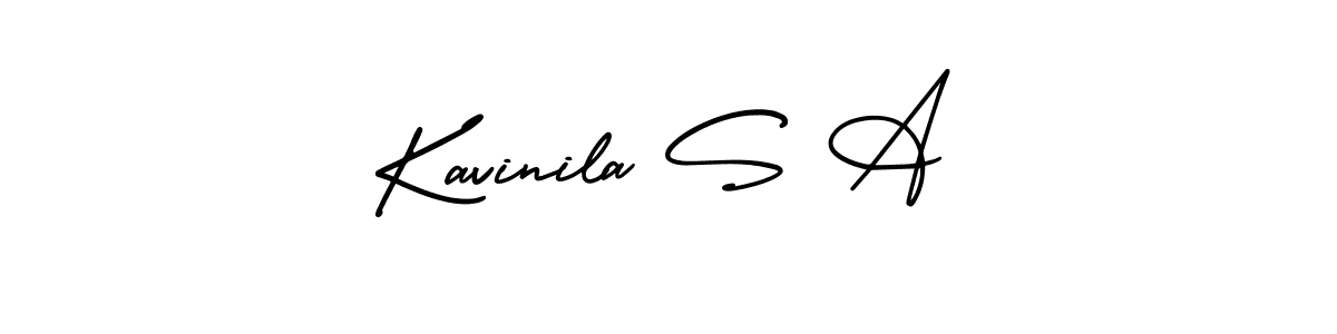 It looks lik you need a new signature style for name Kavinila S A. Design unique handwritten (AmerikaSignatureDemo-Regular) signature with our free signature maker in just a few clicks. Kavinila S A signature style 3 images and pictures png