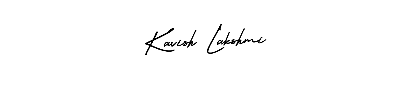 The best way (AmerikaSignatureDemo-Regular) to make a short signature is to pick only two or three words in your name. The name Kavish Lakshmi include a total of six letters. For converting this name. Kavish Lakshmi signature style 3 images and pictures png