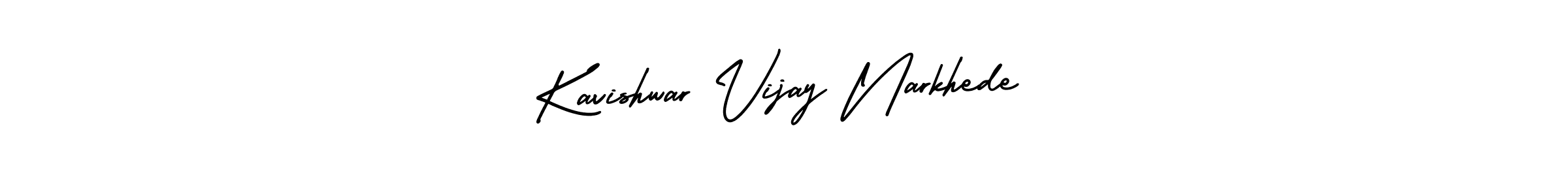 AmerikaSignatureDemo-Regular is a professional signature style that is perfect for those who want to add a touch of class to their signature. It is also a great choice for those who want to make their signature more unique. Get Kavishwar Vijay Narkhede name to fancy signature for free. Kavishwar Vijay Narkhede signature style 3 images and pictures png