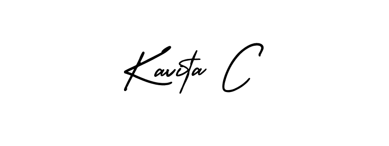 Use a signature maker to create a handwritten signature online. With this signature software, you can design (AmerikaSignatureDemo-Regular) your own signature for name Kavita C. Kavita C signature style 3 images and pictures png
