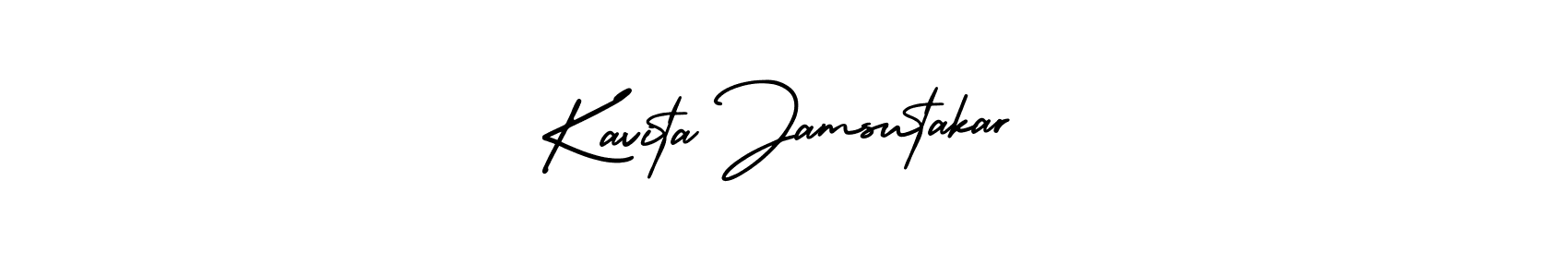 Also You can easily find your signature by using the search form. We will create Kavita Jamsutakar name handwritten signature images for you free of cost using AmerikaSignatureDemo-Regular sign style. Kavita Jamsutakar signature style 3 images and pictures png