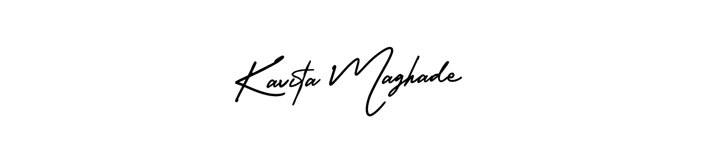 This is the best signature style for the Kavita Maghade name. Also you like these signature font (AmerikaSignatureDemo-Regular). Mix name signature. Kavita Maghade signature style 3 images and pictures png