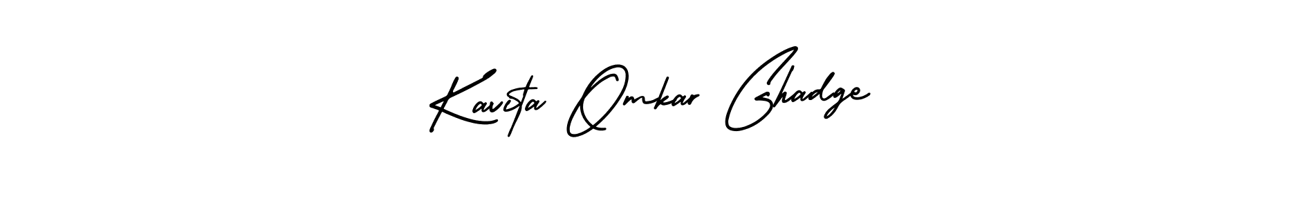 The best way (AmerikaSignatureDemo-Regular) to make a short signature is to pick only two or three words in your name. The name Kavita Omkar Ghadge include a total of six letters. For converting this name. Kavita Omkar Ghadge signature style 3 images and pictures png