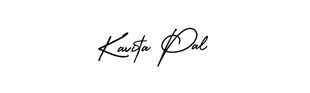 You should practise on your own different ways (AmerikaSignatureDemo-Regular) to write your name (Kavita Pal) in signature. don't let someone else do it for you. Kavita Pal signature style 3 images and pictures png