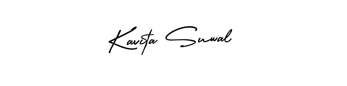 if you are searching for the best signature style for your name Kavita Suwal. so please give up your signature search. here we have designed multiple signature styles  using AmerikaSignatureDemo-Regular. Kavita Suwal signature style 3 images and pictures png