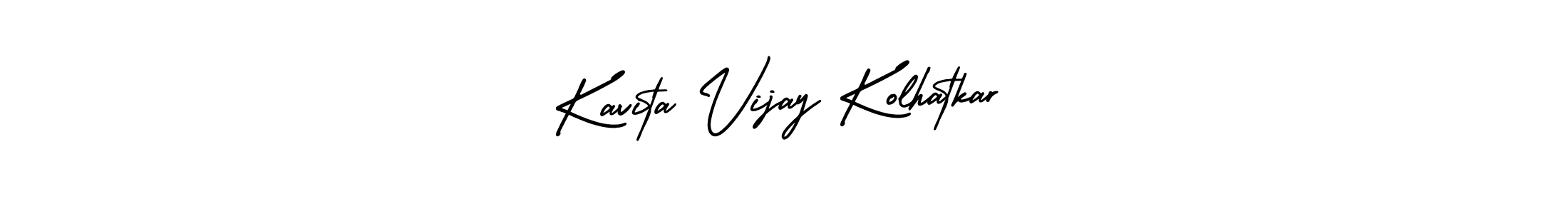AmerikaSignatureDemo-Regular is a professional signature style that is perfect for those who want to add a touch of class to their signature. It is also a great choice for those who want to make their signature more unique. Get Kavita Vijay Kolhatkar name to fancy signature for free. Kavita Vijay Kolhatkar signature style 3 images and pictures png