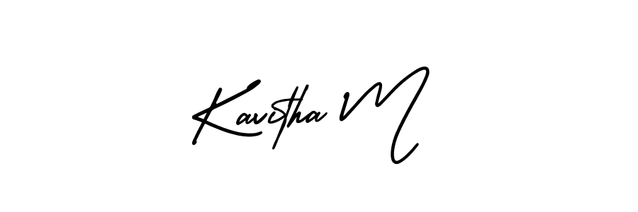 Create a beautiful signature design for name Kavitha M. With this signature (AmerikaSignatureDemo-Regular) fonts, you can make a handwritten signature for free. Kavitha M signature style 3 images and pictures png