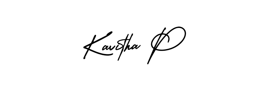How to Draw Kavitha P signature style? AmerikaSignatureDemo-Regular is a latest design signature styles for name Kavitha P. Kavitha P signature style 3 images and pictures png